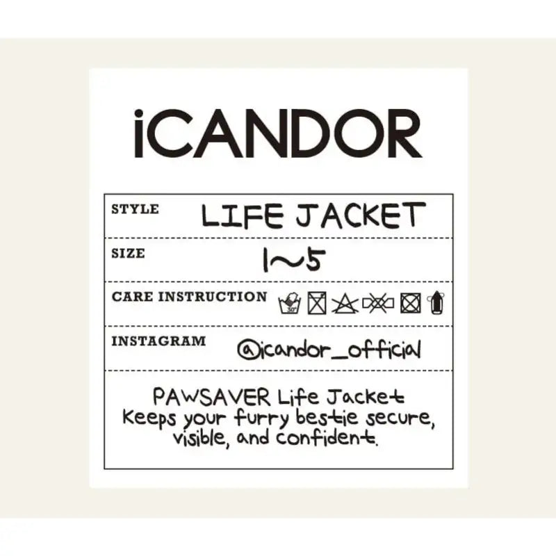 iCANDOR - Pawsaver Life Jacket - iCANDOR - Pet life Jackets - Harumio