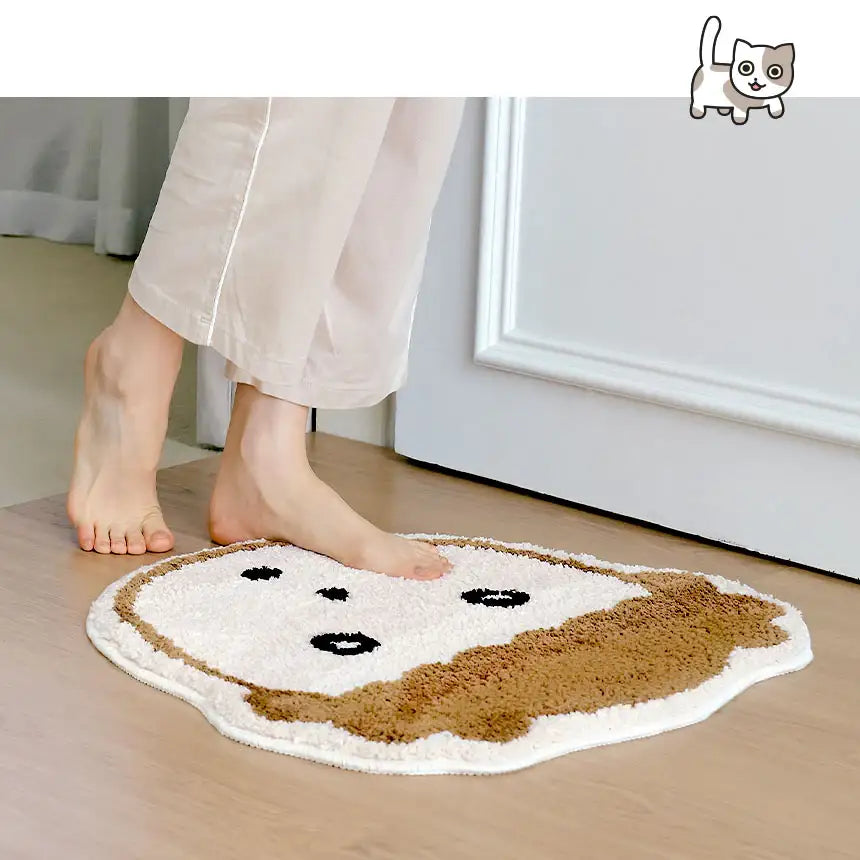 Maru Is a Puppy - Face Rug - Webtoon Friends - Home & Living, Accessories - Harumio