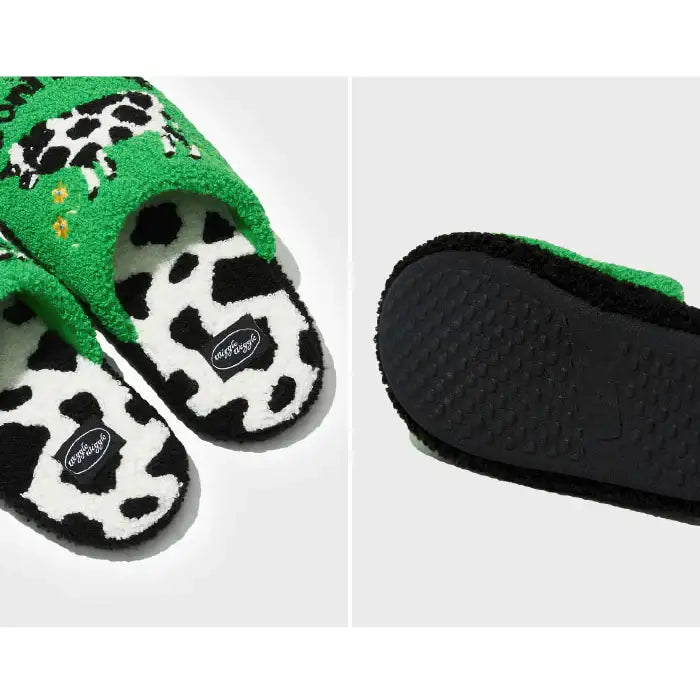 Wiggle Wiggle - Don't Panic Green Terry Home Slippers (Kids) - Wiggle Wiggle - Slipper - Harumio