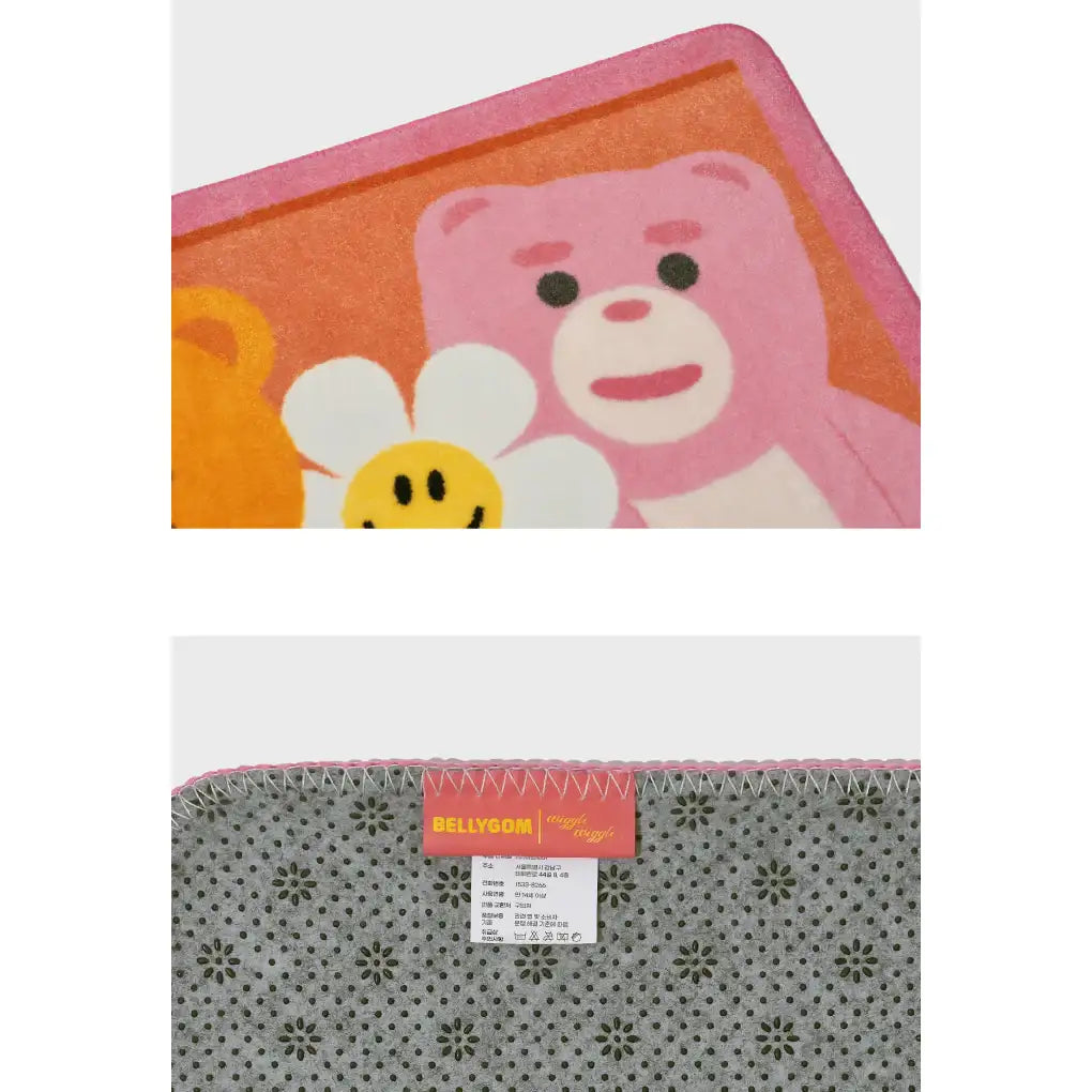 Wiggle Wiggle x Bellygom - Bear Flower Floor Mat - Wiggle Wiggle - Slippers - Harumio