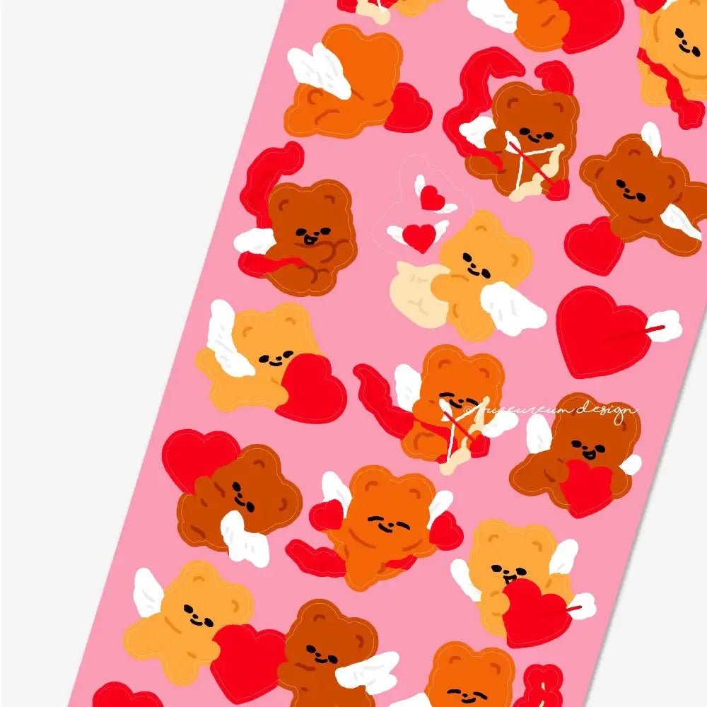 Pureureum Design - Cupid Bear Heart Collect Sticker - Pureureum Design - Home & Living, Accessories - Harumio