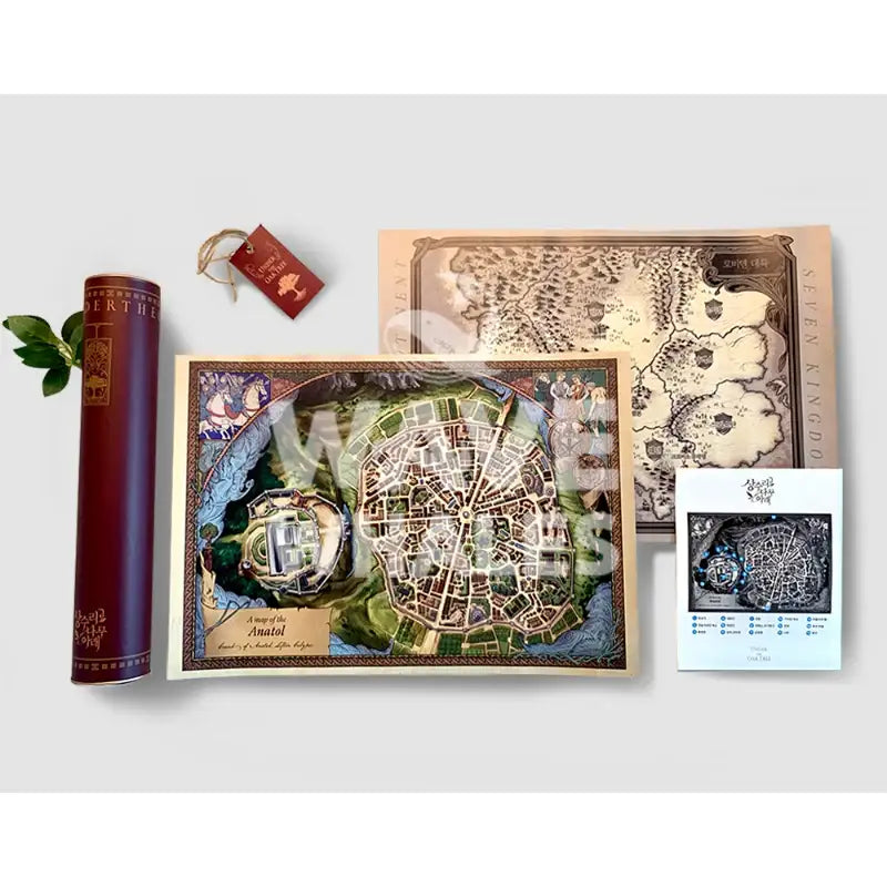 Under The Oak Tree - Oak World Map Set of 2 - WAVE WHALES - Collectible - Harumio