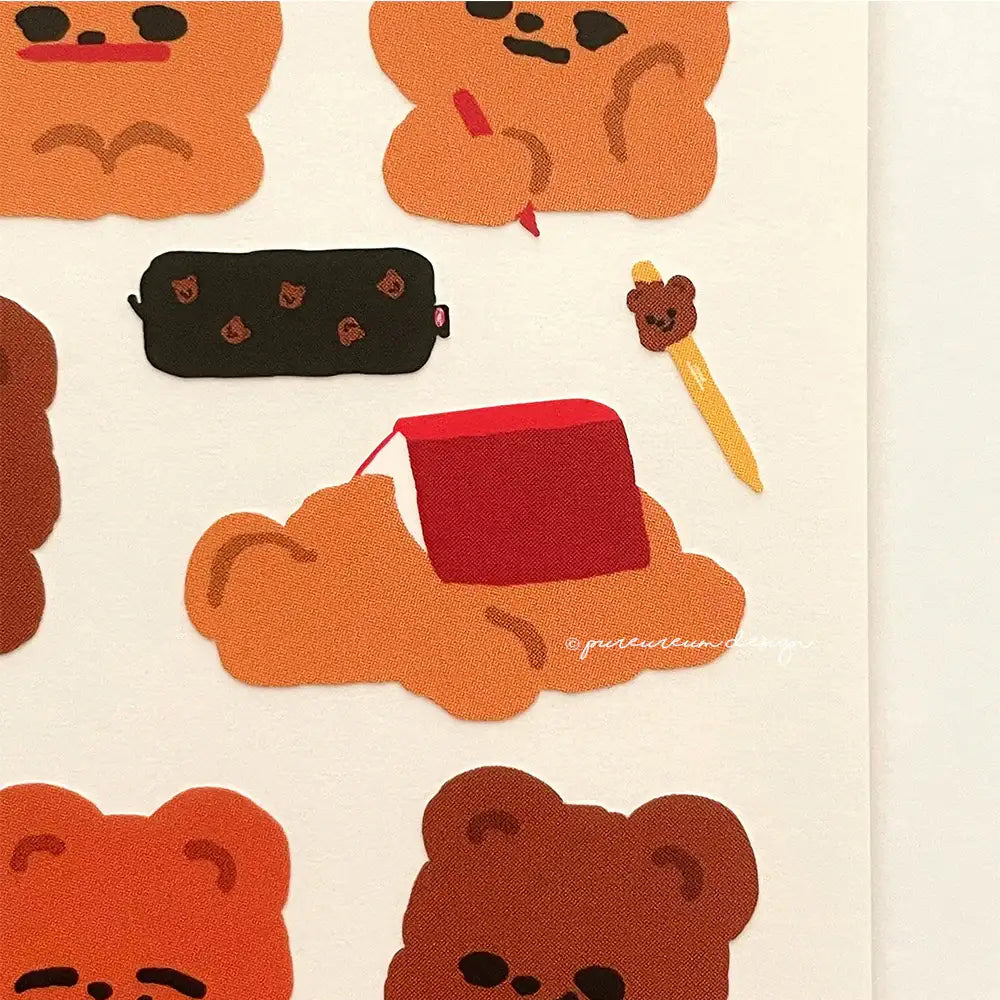 Pureureum Design - Cupid Bear Study Sticker - Pureureum Design - Home & Living, Accessories - Harumio