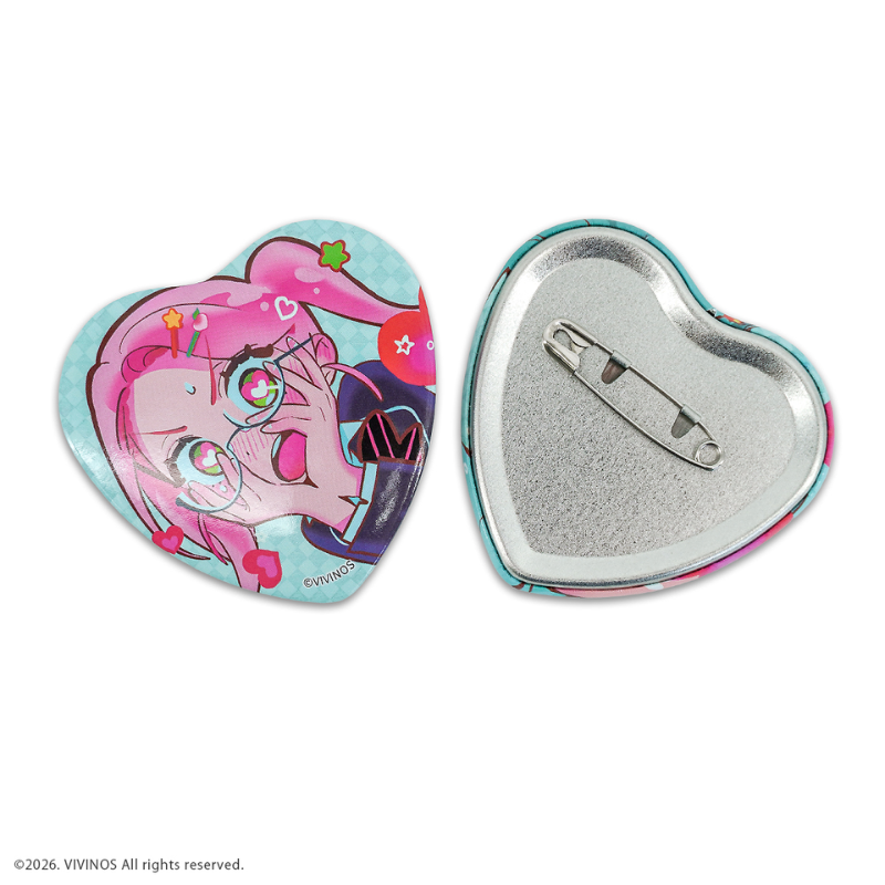 ALIEN STAGE × FUMOKORE Heart-shaped Can Badge
