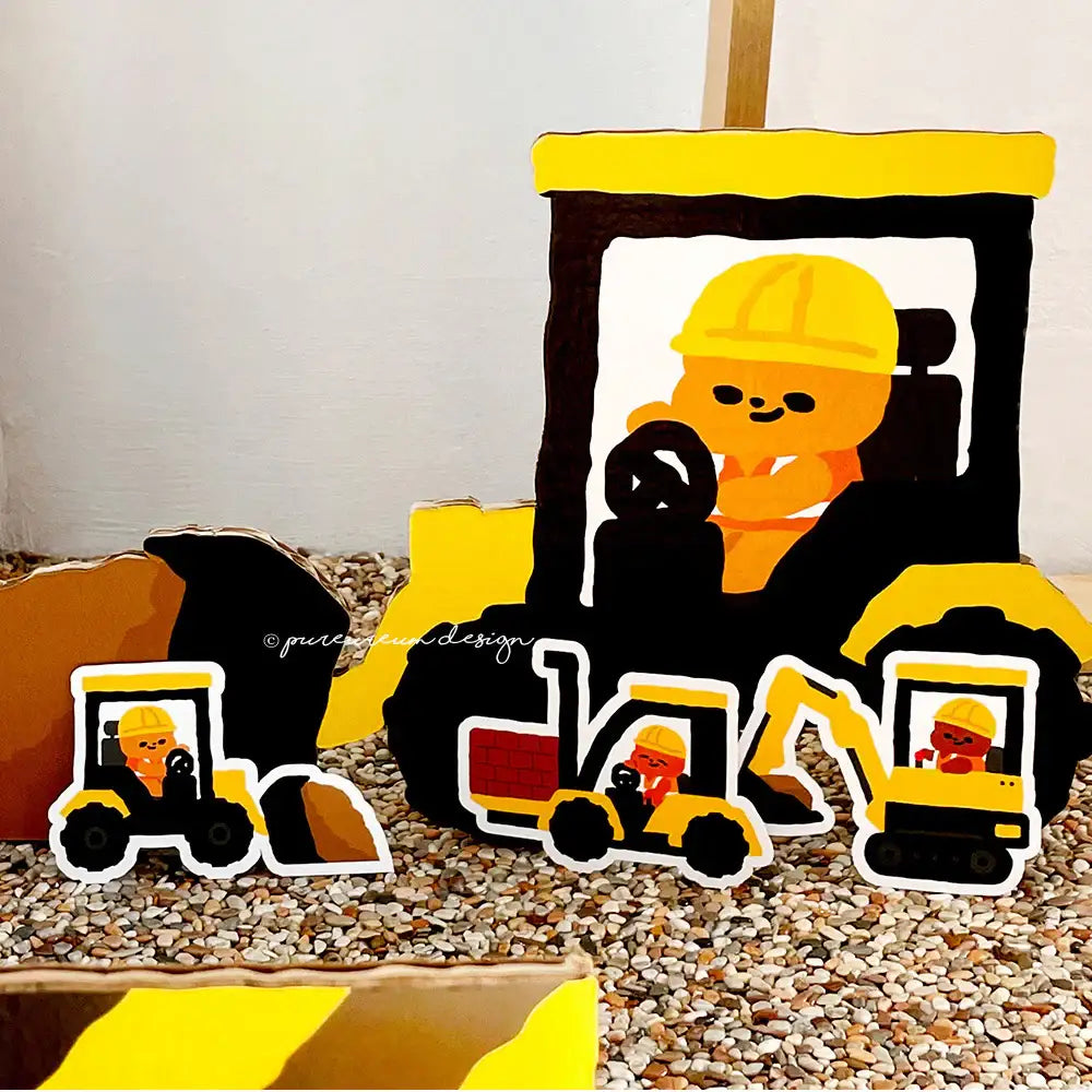Pureureum Design - Cupid Bear Construction Site Removable Piece Sticker Set - Pureureum Design - Home & Living, Accessories - Harumio