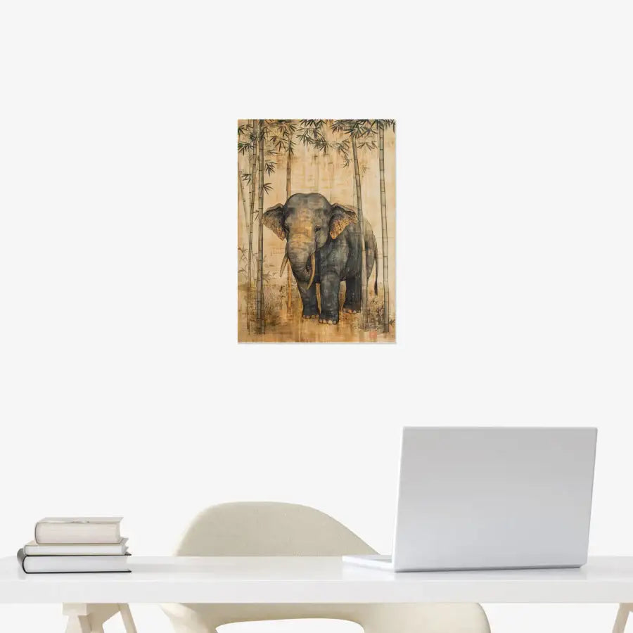 Woori Doori - Elephant with Flowers A4 Poster - Marpple Shop - Poster - Harumio