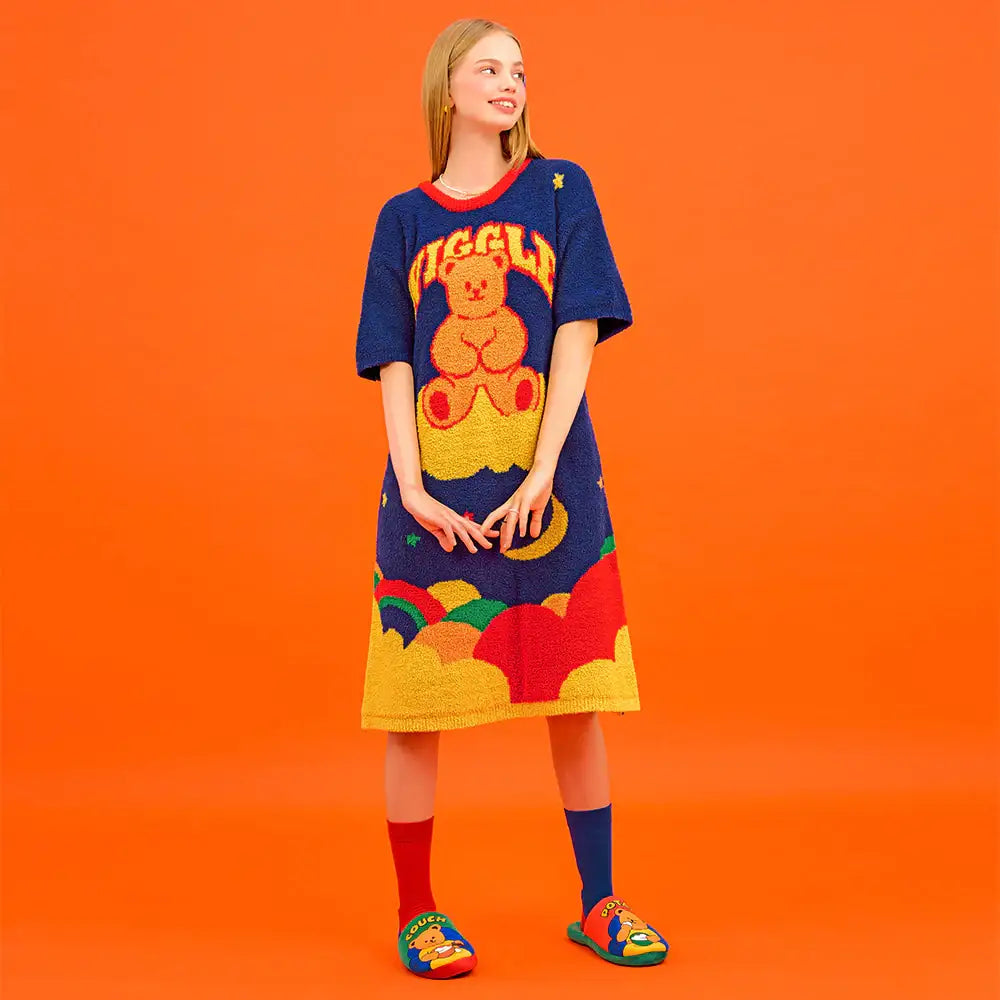 Wiggle Wiggle - Dreaming Wiggle Bear One Piece Pajamas - Wiggle Wiggle - Clothing - Harumio