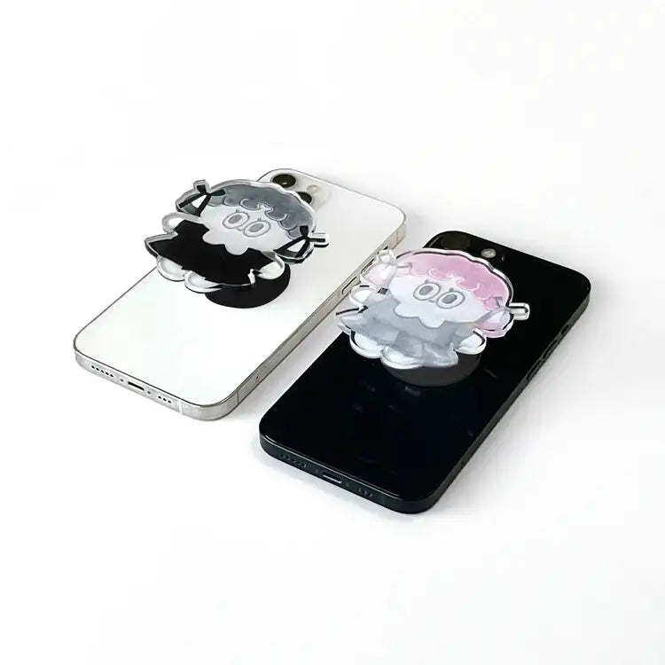 Standard Love Dance - LEEGONG Black Cherry Pie Acrylic Phone Grip - Line Friends Square - Phone Grip - Harumio