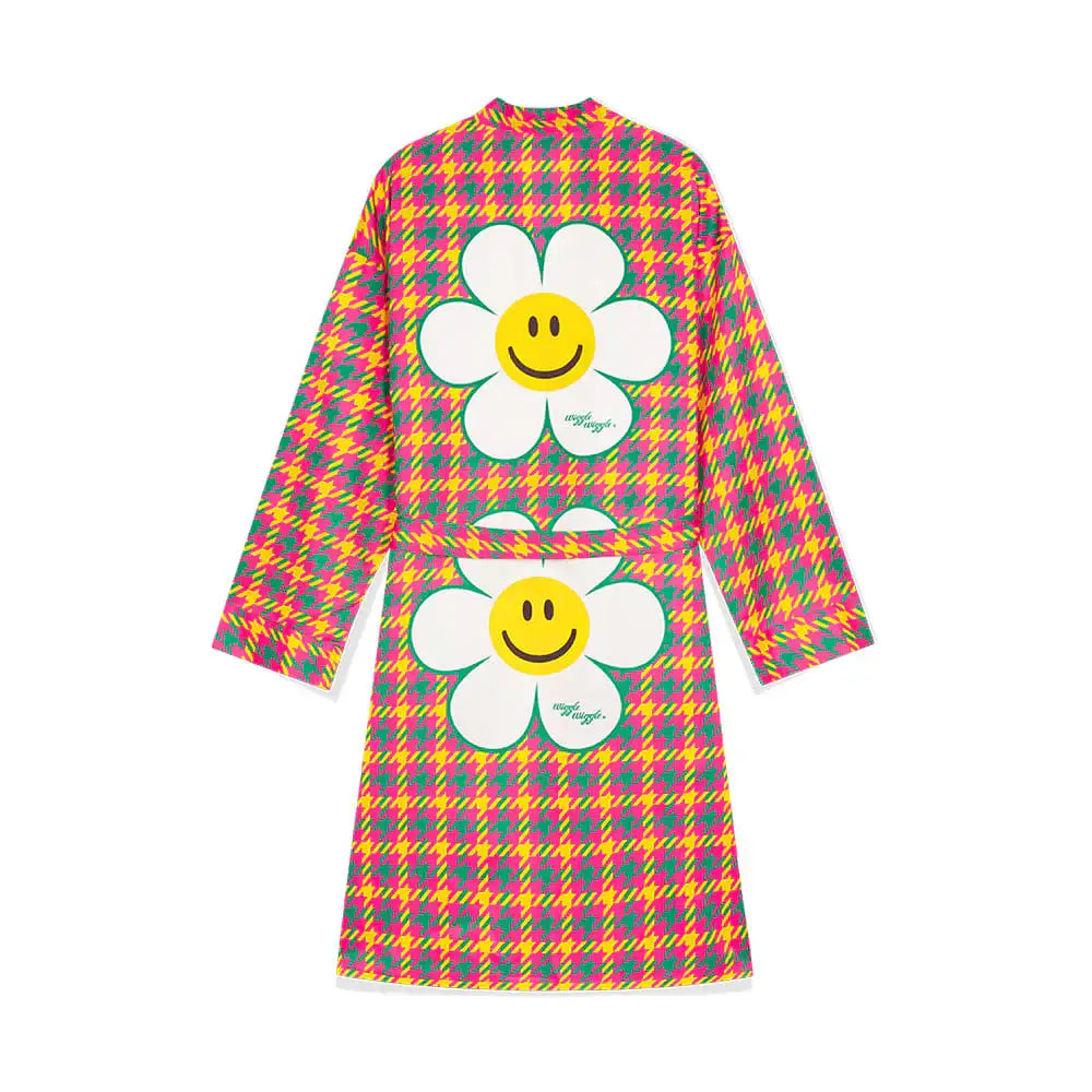 Wiggle Wiggle - Hound Tooth Check Silky Robe - Wiggle Wiggle - Robe - Harumio