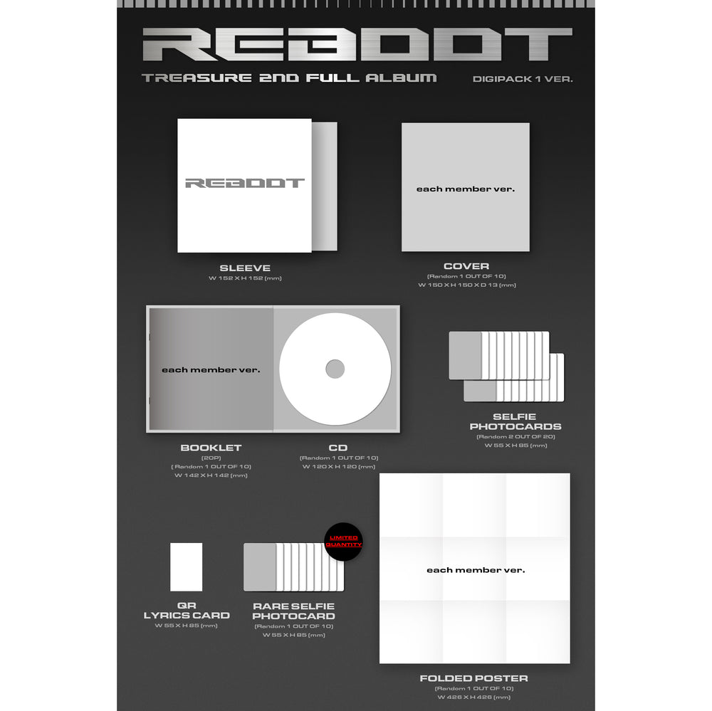 TREASURE - Reboot : 2nd Full Album (Digipack Version)