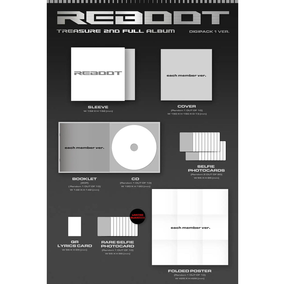 TREASURE - Reboot : 2nd Full Album (Digipack Version) - TREASURE - Album - Harumio