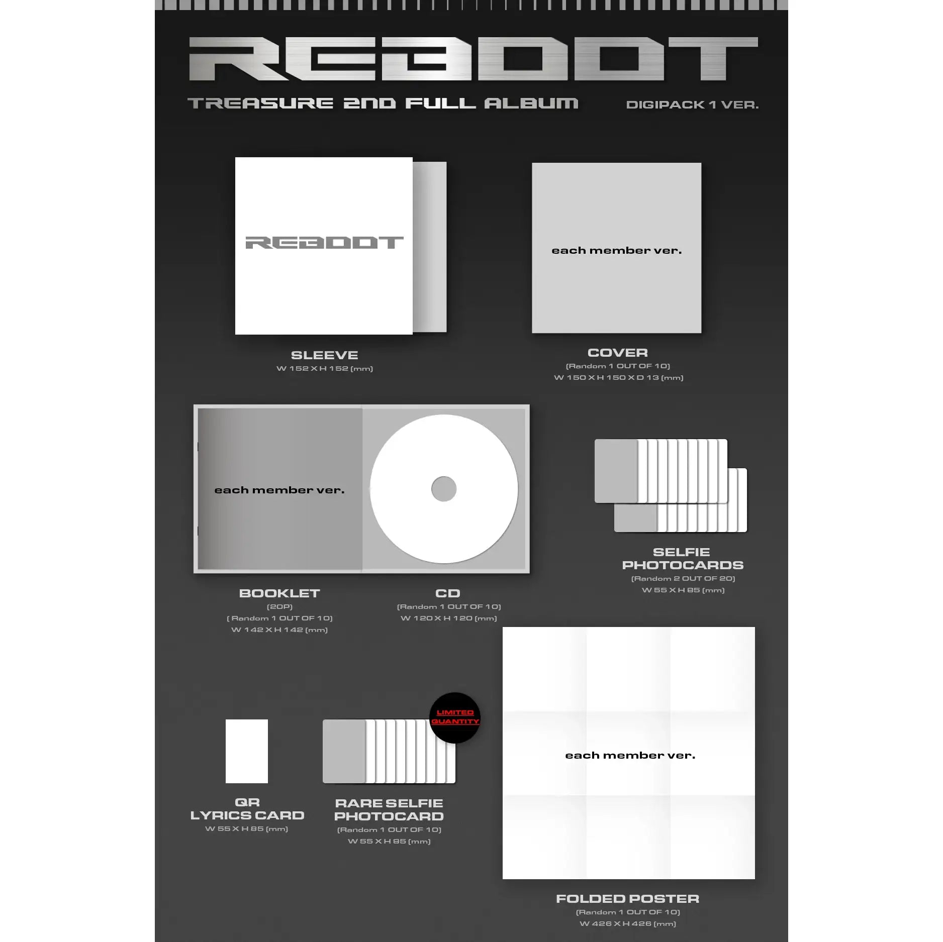 TREASURE - Reboot : 2nd Full Album (Digipack Version) - TREASURE - Album - Harumio