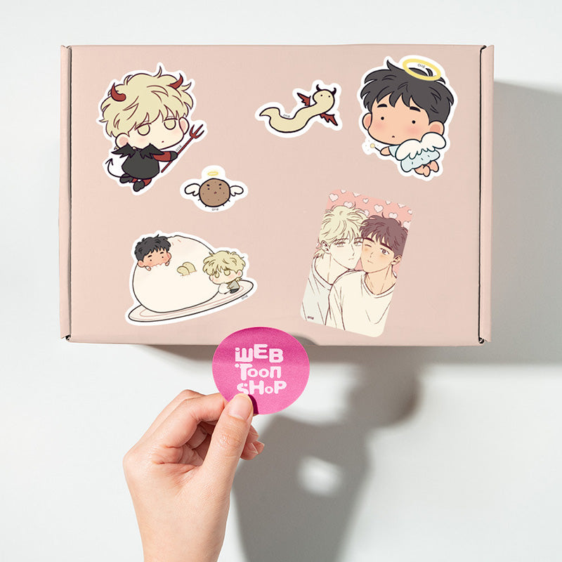 The Sacred Serpent's Seduction - Big Cut-Out Sticker Set (Angel Demon Set)