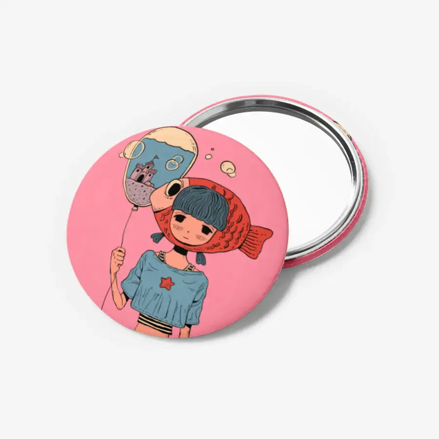 SOZ - Goldfish Girl Mirror Button - Marpple Shop - Mirror - Harumio