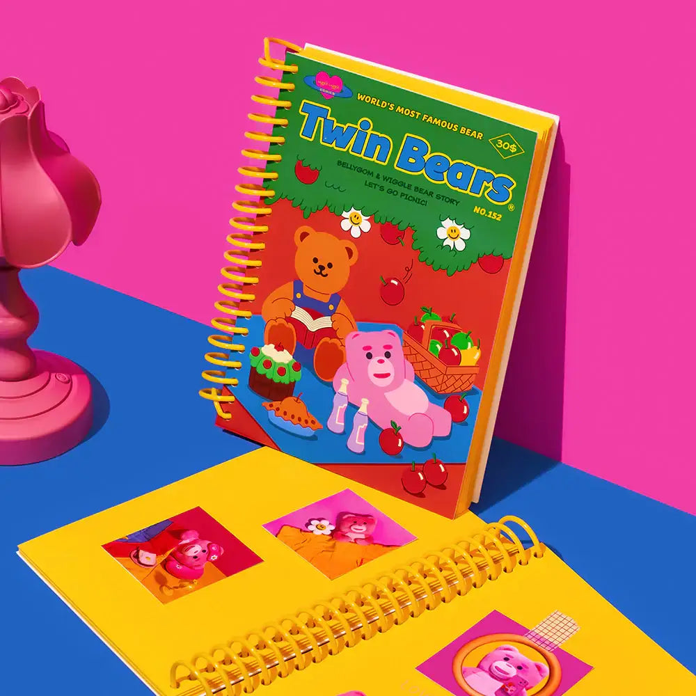 Wiggle Wiggle x Bellygom - Twin Bears Spring Note - Wiggle Wiggle - Home & Living, Accessories - Harumio