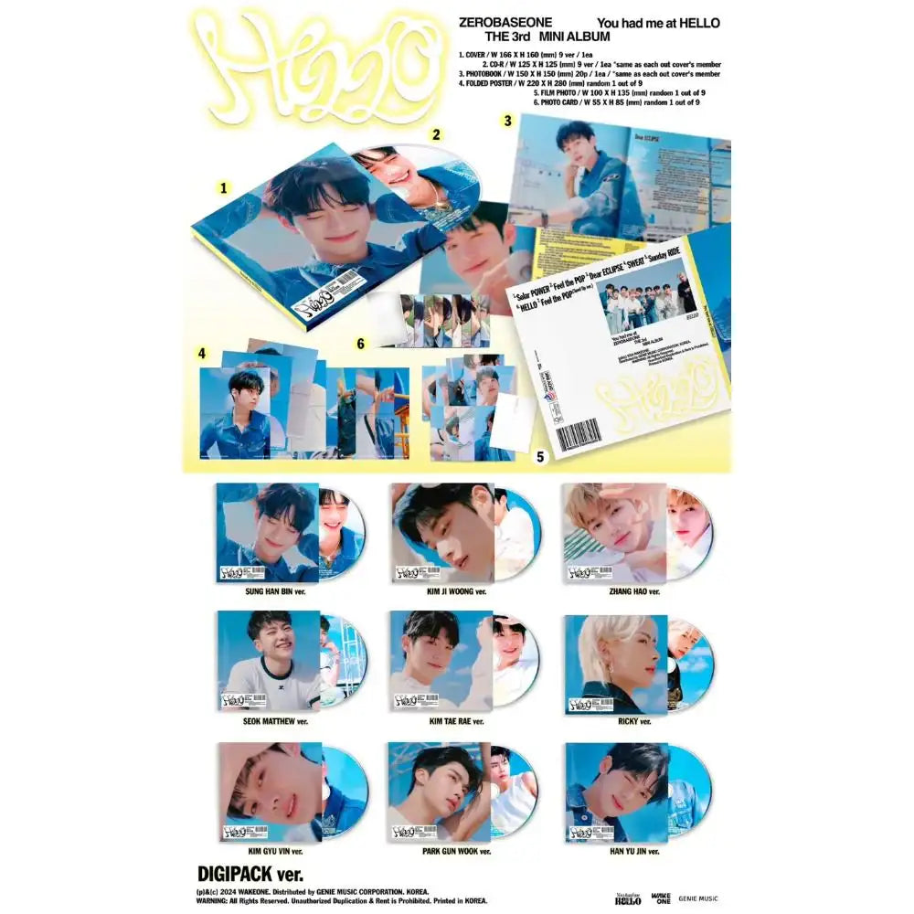 ZEROBASEONE - You had me at HELLO : 3rd Mini Album (Digipack) - ZEROBASEONE - Album - Harumio