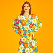 Wiggle Wiggle - Hawaiian Flower Silky Robe - Wiggle Wiggle - Robe - Harumio