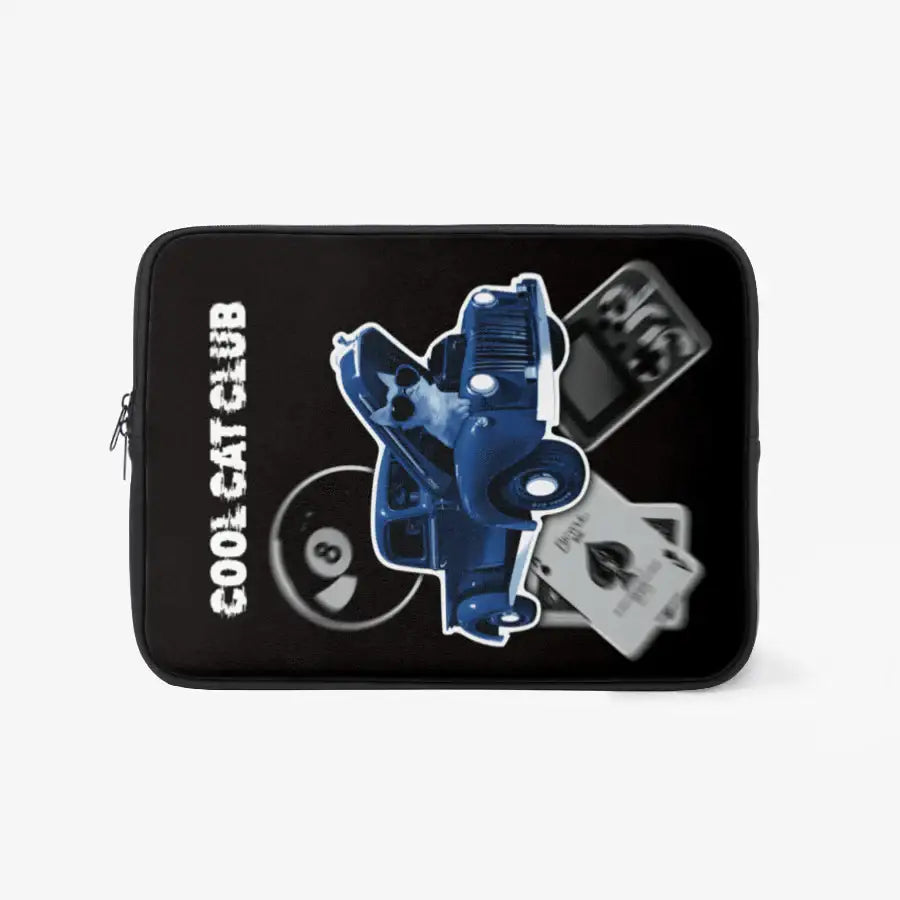 Poikilo - Blue Gambler Cat Laptop Case - Marpple Shop - laptop case - Harumio