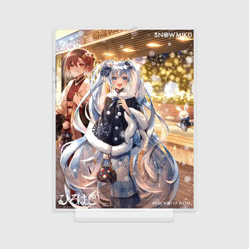 Yuki Miku x Hirohiko x ANIPLUS - Silver Acrylic Plate Hakodate Art by Kimidori Hana - ANIPLUS - Acrylic Panel - Harumio