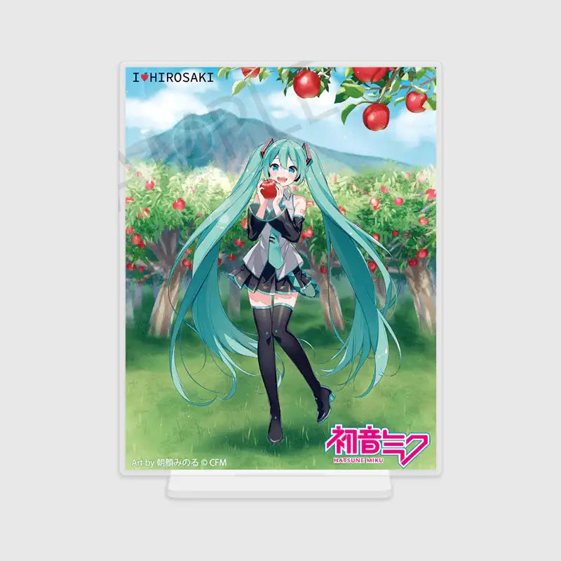 Hatsune Miku x Hirosaki Ringo x ANIPLUS - Silver Acrylic Plate Hirosaki Art by Asagao Minoru - ANIPLUS - Acrylic Plate - Harumio