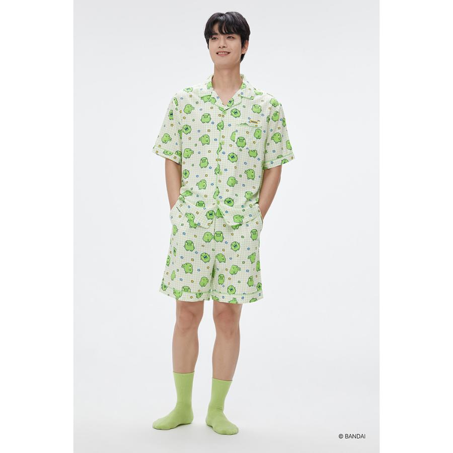 SPAO x Tamagotchi - Short Sleeve Pajamas Set (Green) - SPAO - Pajamas - Harumio