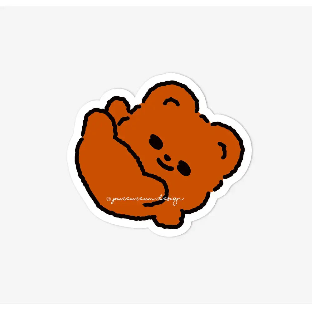 Pureureum Design - Cupid Bear Dance Engraving Sticker