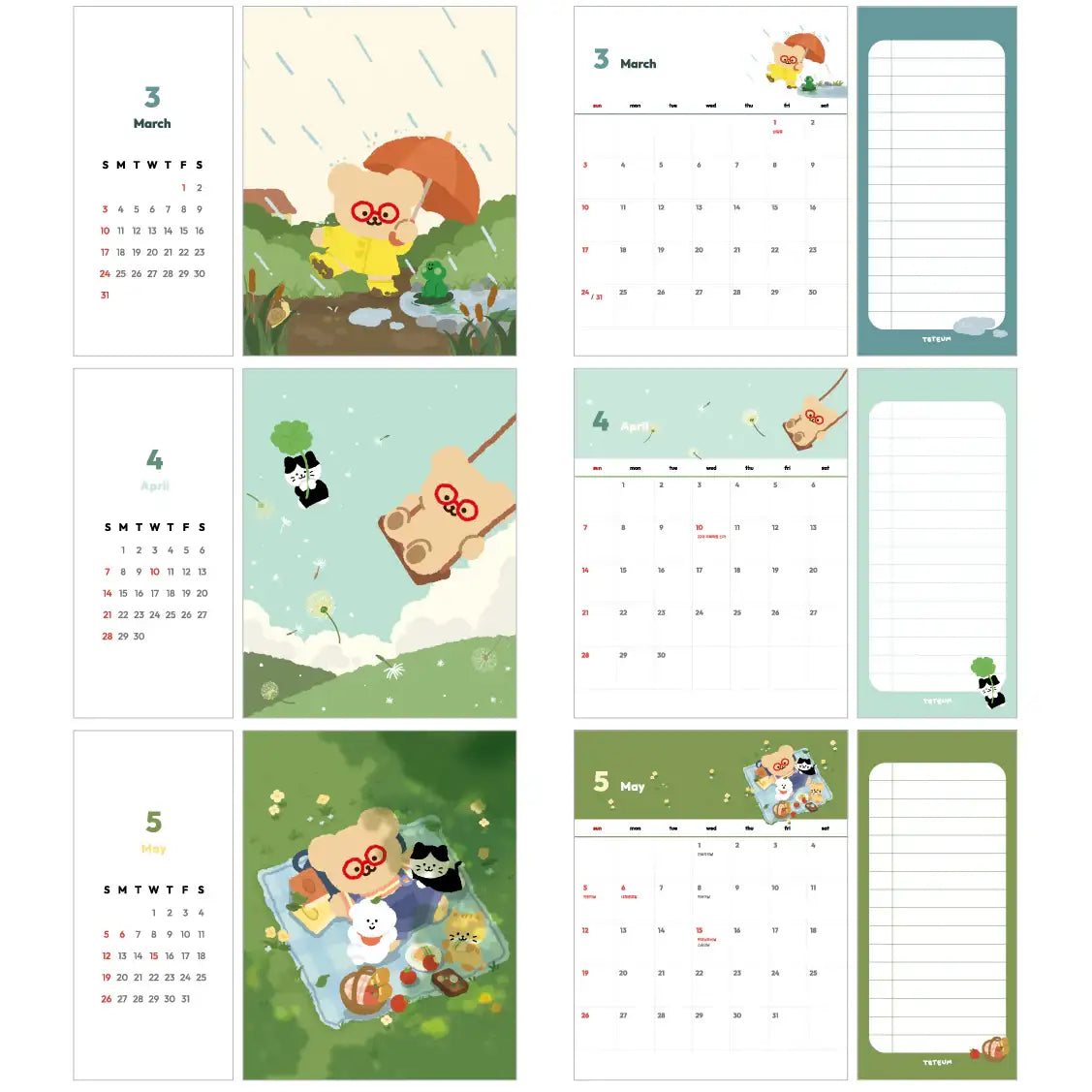 Teteum - 2024 Calendar - Teteum - Calendar - Harumio