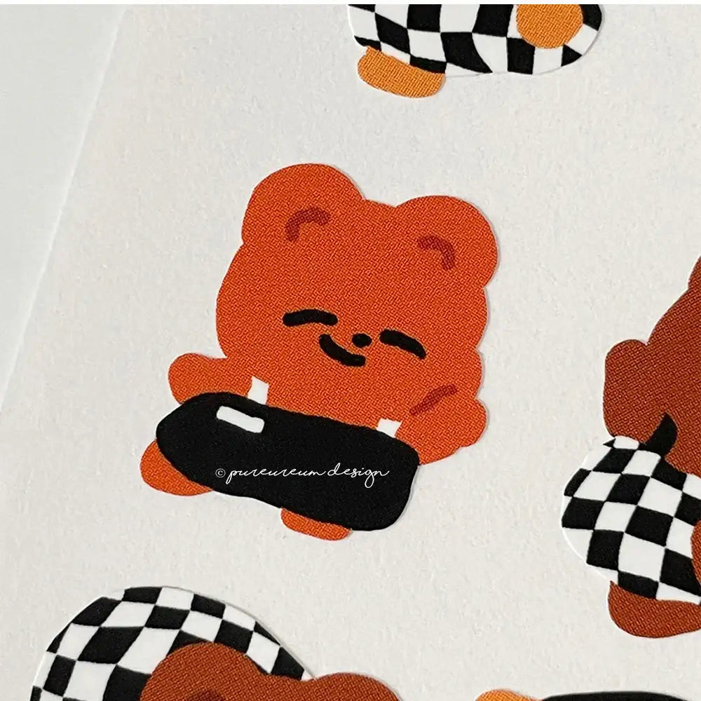 Pureureum Design - Cupid Bear Checkerboard Pants Stickers (Limited Edition) - Pureureum Design - Home & Living, Accessories - Harumio