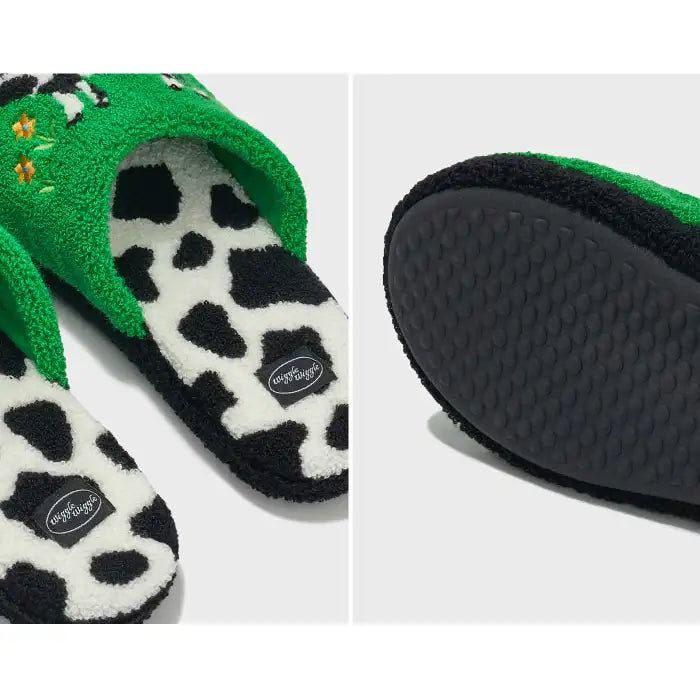 Wiggle Wiggle - Don't Panic Green Terry Home Slippers - Wiggle Wiggle - Slipper - Harumio