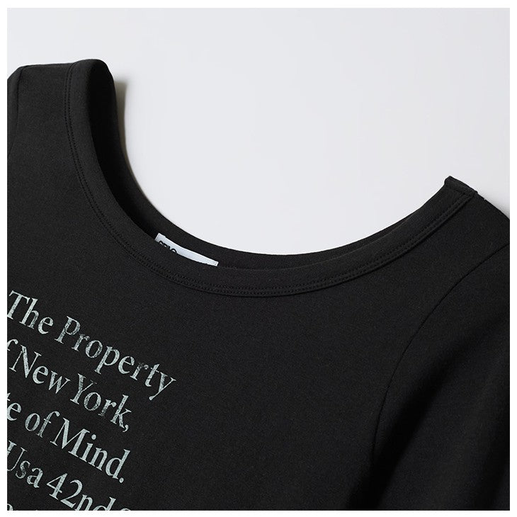 SPAO - Off-Shoulder Long Sleeve T-Shirt