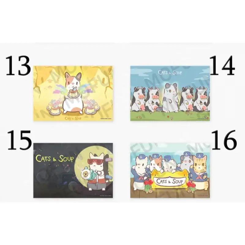 Cats & Soup - Illustration Postcard - MOFUN - Postcards - Harumio