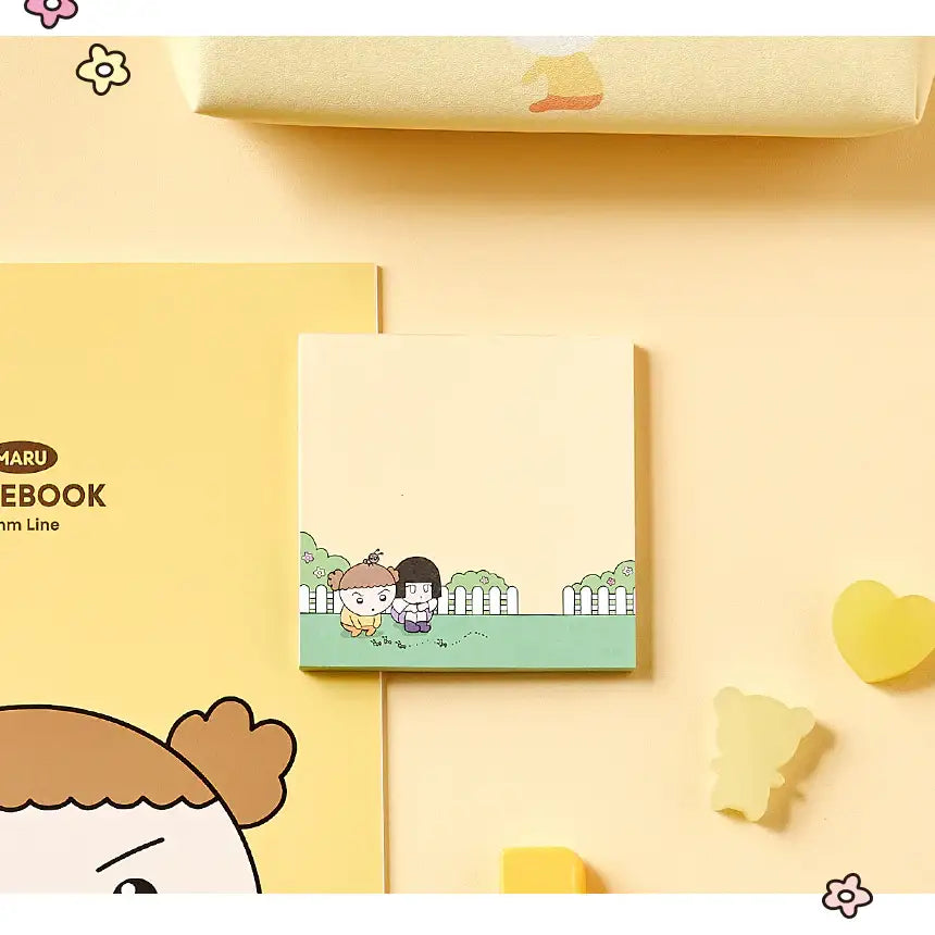 Maru Is a Puppy - Square Notepad - Webtoon Friends - Sticky Memo Pads - Harumio