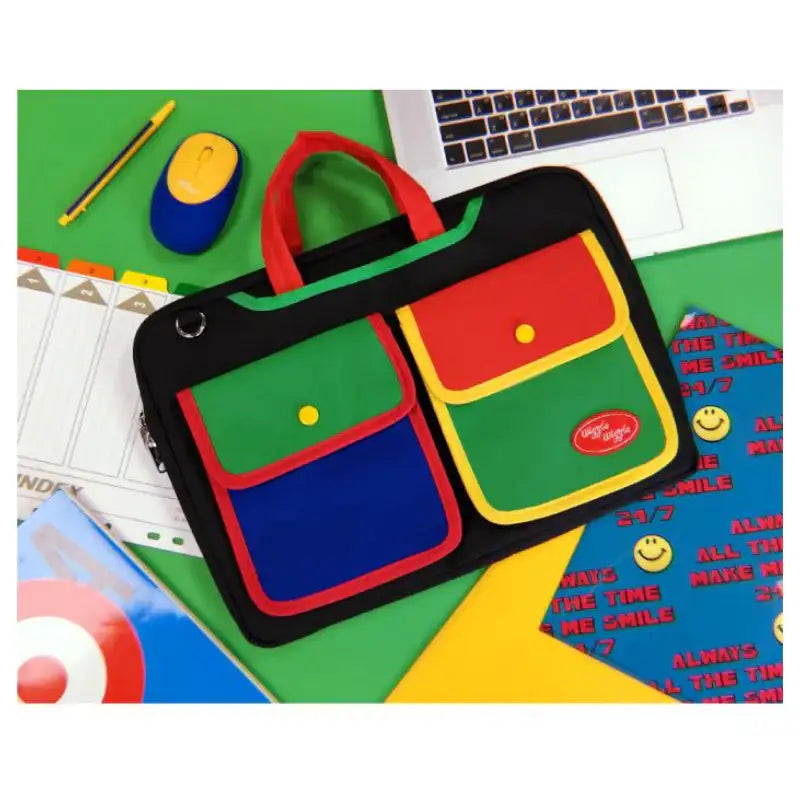 Wiggle Wiggle - Laptop Two Pocket Cross Bag - Wiggle Wiggle - Laptop Bag - Harumio