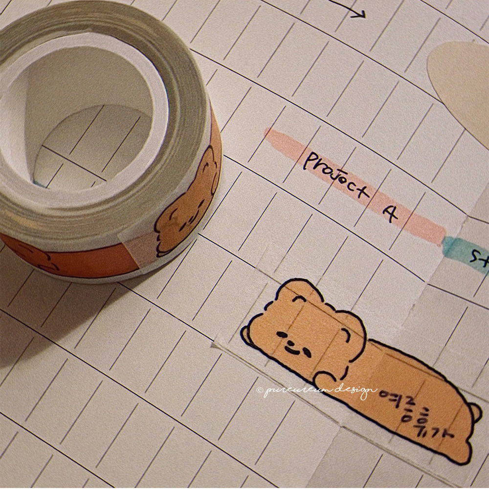Pureureum Design - Cupid Bear Label Masking Tape 20mm