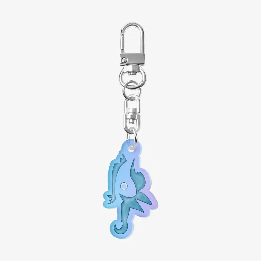 Luna Moon - Blue on Pattern Aurora Keyring - Marpple Shop - Keyring - Harumio