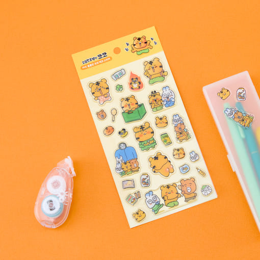 Coco the Timid Tiger -  PVC Chubby Coco Deco Sticker