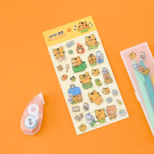 Coco the Timid Tiger - PVC Chubby Coco Deco Sticker - Webtoon Friends - Sticker - Harumio