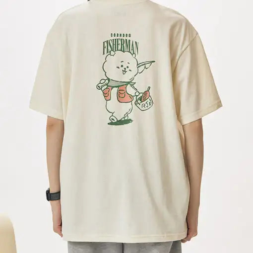 BT21 - RJ Corndog Fishermen Short Sleeve T-Shirt - BT21 - T-Shirt - Harumio