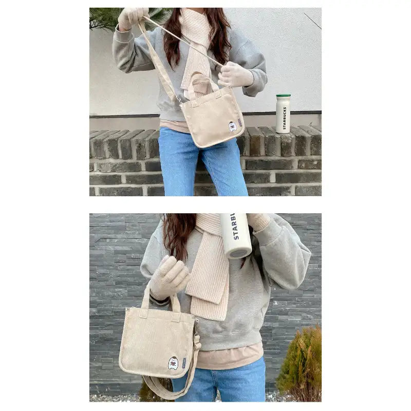 Anonymous - Corduroy Mini Eco Bag - Soone Content - Eco Bags - Harumio