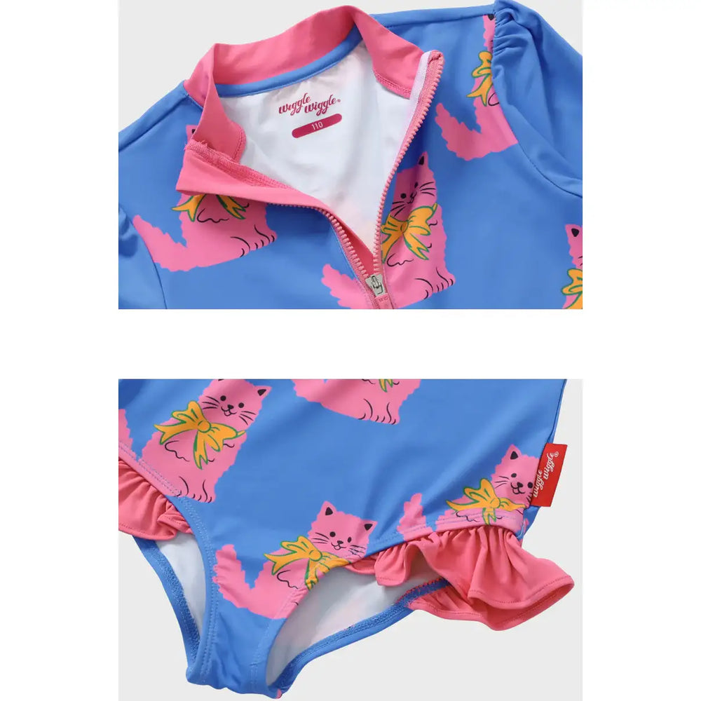 Wiggle Wiggle x Childy - Zip Up Dress Swimsuit Set - Wiggle Wiggle - Swimwear - Harumio