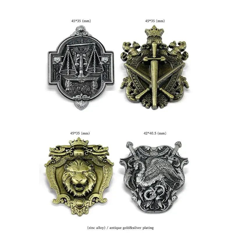 Under The Oak Tree - Premium Metal Badge Set of 4 - WAVE WHALES - Metal Badges - Harumio