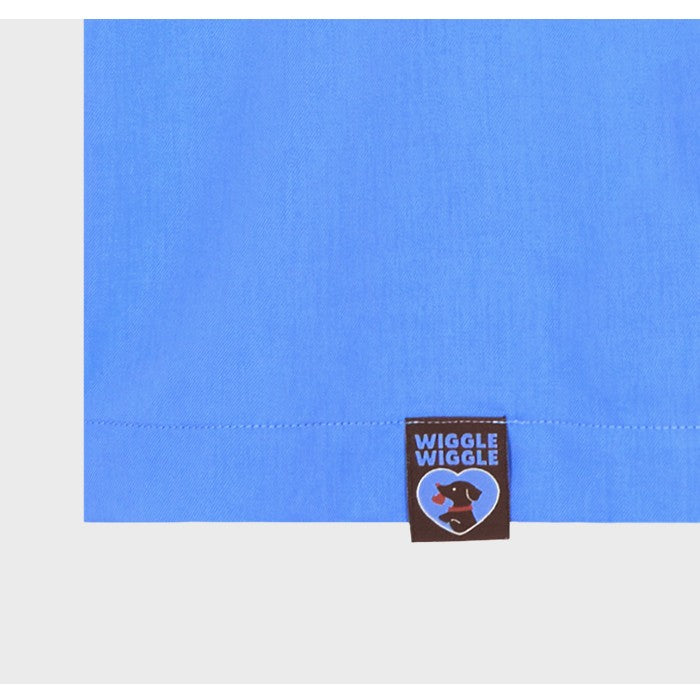 Wiggle Wiggle - Short-Sleeved Pajama Set (Lucky Puppy Blue Stripe)