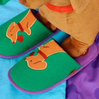 Wiggle Wiggle - Washable Fabric Home Slippers (Lucky Puppy Green)