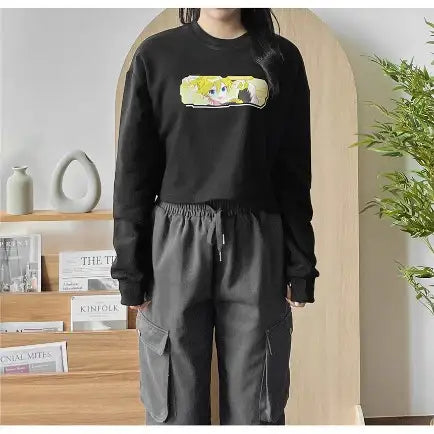 Hatsune Miku - Piapro Characters WE!FLASH Crop Sweatshirt - Hatsune Miku - Sweatshirt - Harumio