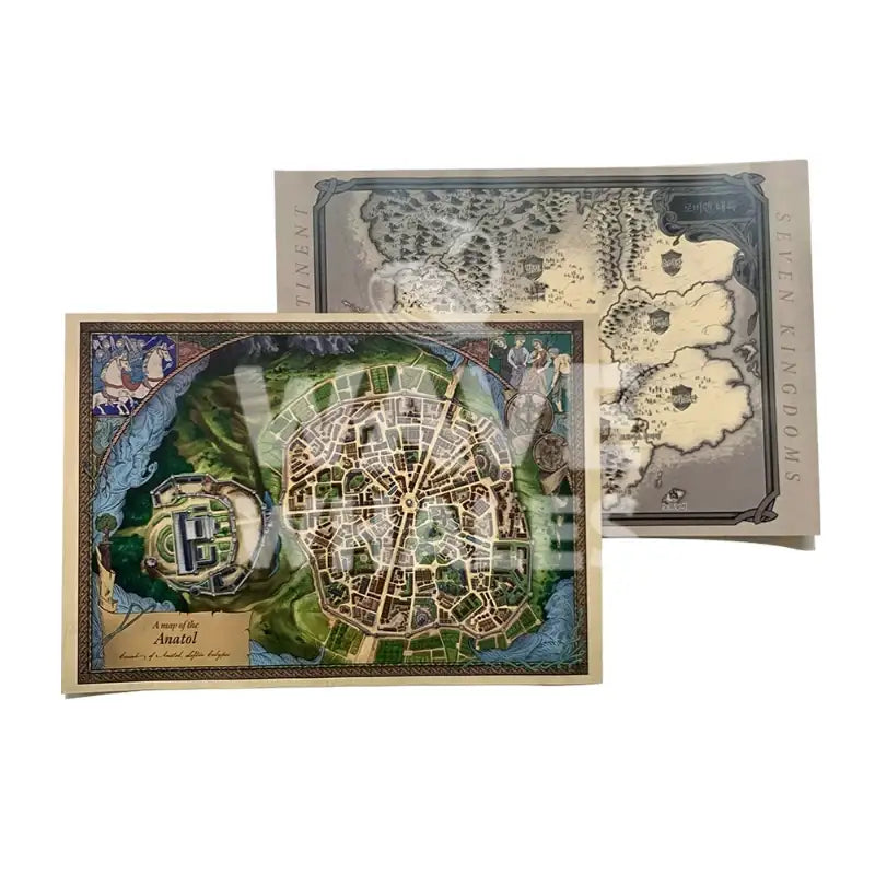 Under The Oak Tree - Oak World Map Set of 2 - WAVE WHALES - Collectible - Harumio