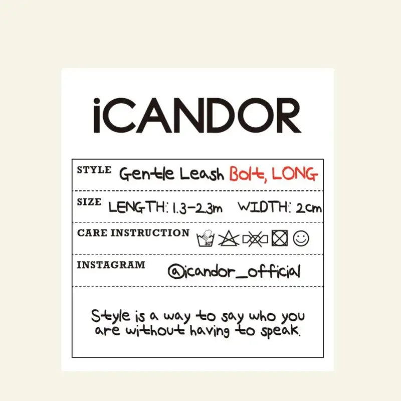 DOD X iCANDOR - Gentle Leash Bolt, Long_DOD - iCANDOR - Pet Leash - Harumio
