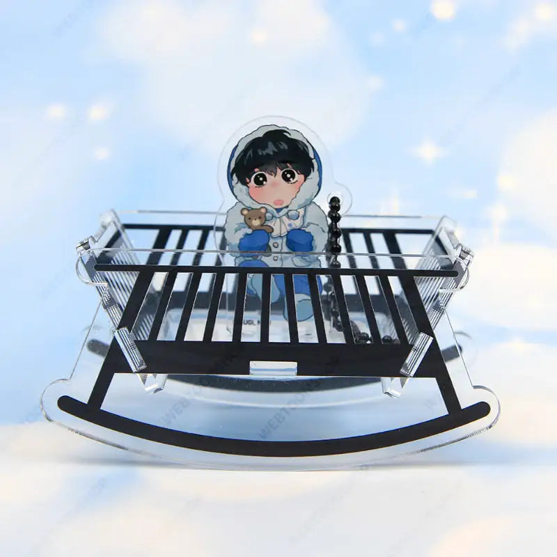 The Northern Duke Needs a Warm Hug - Rocking Crib Acrylic Stand + Charm Set - Webtoon Shop - Acrylic Stand - Harumio