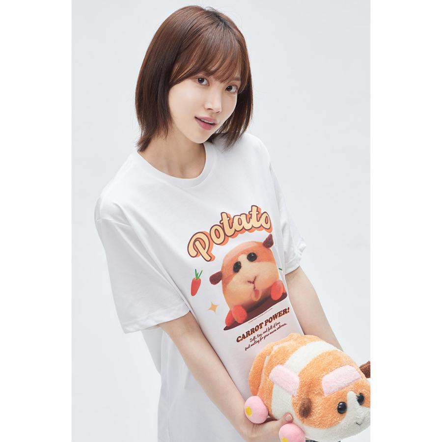 SPAO x Pui Pui Moruka - Short Sleeve T-Shirt (Orange) - SPAO - T-Shirt - Harumio