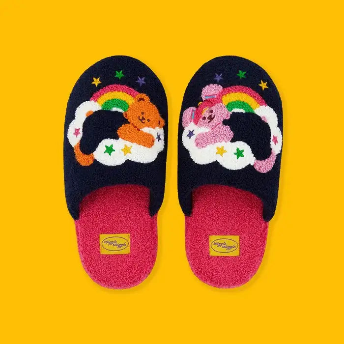 Wiggle Wiggle - Cloud Bear & Bunny Terry Home Slippers (Kids) - Wiggle Wiggle - Slipper - Harumio