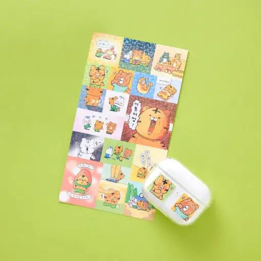 Coco the Timid Tiger - Webtoon Cut Hologram Sticker Set - Webtoon Friends - Sticker - Harumio